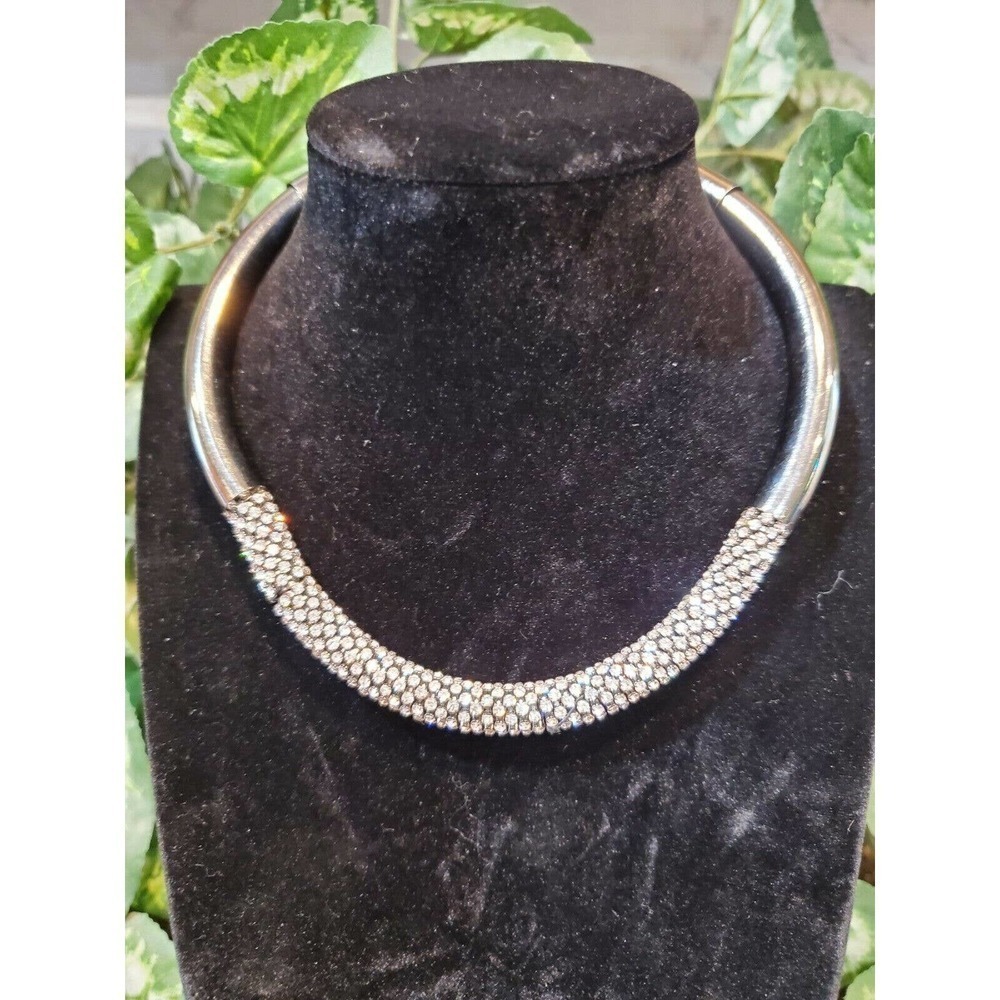 Traci Lynn Silver Tone Rhinestone Necklace
